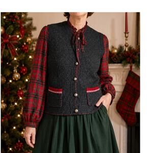 Hammerschmid Collectable Womens Wool Holiday Vest Size Small Xmas Looks
